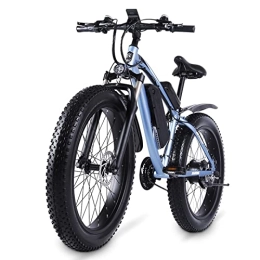 Electric oven Electric Mountain Bike Electric Mountain Bikes for Adults 26" Electric Bicycle, 1000W Ebike with 17AH 48V Removable Lithium Battery, 24.8 MPH Professional 21-Speed Gears Ebike (Color : Blue)