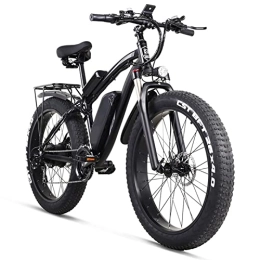 Electric oven Electric Mountain Bike Electric oven 26 Inch 4.0 Fat Tire Electric Bike 1000W Mens Mountain Bike Snow Bike with 48V17Ah Lithium Battery Professional 7 Speed E-bike Max Load 330 lbs (Color : Black, Motor : 1000W)
