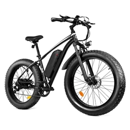 Electric oven Electric Mountain Bike Electric oven Bicycles Mountain Bike, 26 Inch Fat Tire 25 MPH Electric Bike for Adults 48V 15 Ah Removable Lithium Battery, 7 Speed Gears, Lockable Suspension Fork (Color : Black)