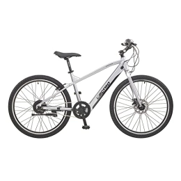 ENERJ Electric Mountain Bike ENERJ 26” Electric Bikes for Adults, Alloy e-bike with inbuilt battery design, Alloy 3 Finger Levers, Ergonomic high density MTB saddle (Silver Color)