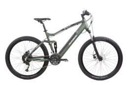 F.lli Schiano Electric Mountain Bike F.lli Schiano E-Fully 27.5" E-Bike, Electric Mountain Bike with 250W Motor and integrated into the frame removable Lithium Battery, Schimano Speeds, LCD Display, in Dark Khaki, double suspension