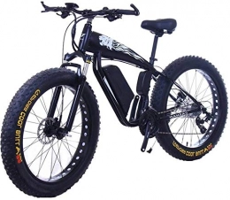 Fangfang Electric Mountain Bike Fangfang Electric Bikes, Fat Tire Electric Bicycle 48V 10Ah Lithium Battery with Shock Absorption System 26inch 21speed Adult Snow Mountain E-bikes Disc Brakes, E-Bike (Color : 15ah, Size : Black)