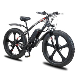 FMOPQ Bike FMOPQ 1000W Electric Bike28MPH 264.0 Fat Tire 48V Lithium Battery 12Ah Snow Electric Bicycle (Color : Black Number of speeds : 21)