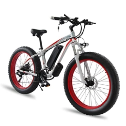 FMOPQ Electric Mountain Bike FMOPQ 1000W Electric Bikes28 Mph E Bikes 26 Inches Fat Tire Electric Mountain for Men 48V 18Ah Lithium Battery Motor Electric Snow Bicycle (White 18AH battery)