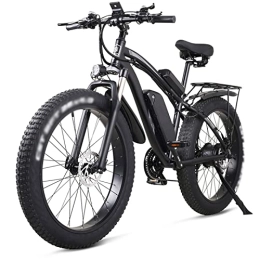 FMOPQ Bike FMOPQ 26 Inch Electric Bike 1000W Mens Mountain Bike Snow Bike 48V 17Ah Lithium Battery 4.0 Fat Tire E-Bike (Color : Blue Plus 1ExtraBattery) (Black Plus 1extrabattery)