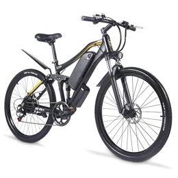 FMOPQ Bike FMOPQ Electric Bike500W 27.5 Inch Tire 48V 15Ah Lithium Battery E Bike Mens Mountain Adult Electric Bicycle (Color : Black)