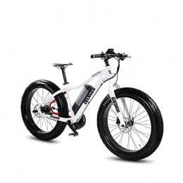 GTYW Electric Mountain Bike GTYW, 26 Inch, Carbon Fiber, Wide Tire, Off-road, Power, Electric Car, Snow Mountain Bike, Lithium Battery, Bicycle, Electric Bicycle, Cruise 150km, White-26