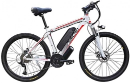 Leifeng Tower Electric Mountain Bike High-speed 26" Electric Mountain Bike for Adults, 360W Aluminum Alloy Ebike Bicycle Removable, 48V / 10A Lithium Battery, 21-Speed Commute Ebike for Outdoor Cycling Travel Work Out ( Color : White )