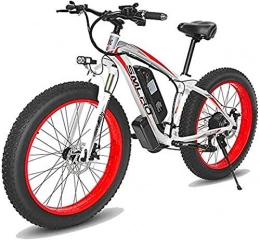 Leifeng Tower Electric Mountain Bike High-speed Fat Electric Mountain Bike, 26 Inches Electric Mountain Bike 4.0 Fat Tire Snow Bike 1000W / 500W Strong Power 48V 10AH Lithium Battery (Color : Red, Size : 1000W)