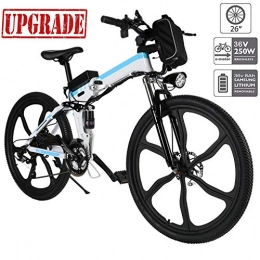 Hiriyt Electric Mountain Bike Hiriyt 26'' Electric Mountain Bike with Removable Large Capacity Lithium-Ion Battery (36V 250W), Electric Bike 21 Speed Gear and Three Working Modes (Upgrade_White)