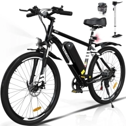 HITWAY Electric Mountain Bike HITWAY Electric Bike E Mountain Bike, 26 * 2.1 / 4.0 Electric Bicycle Commute E-bike with 36V12Ah / 48V15Ah Removable Battery, 7 Speed, range 35-90km