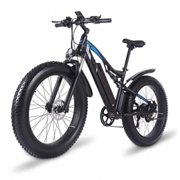 HMEI Electric Mountain Bike HMEI Electric Bikes for Adults 26”Fat Tire Electric Bike Powerful 500W / 750W / 1000W Motor 48V Removable Lithium Battery Ebike Beach Snow Shock Absorption Mountain Bicycle (Color : 1000w 17Ah Two Batt)