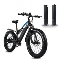 HMEI Electric Mountain Bike HMEI Electric Bikes for Adults Electric Bicycles For Men 1000W 26 Inch Fat Tire Adult Snow Electric Bike 48V Motor 17ah MTB Mountain Aluminum Alloy Electric Bicycle (Color : 2 Battery)