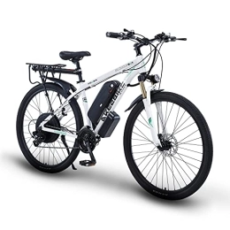 Hyuhome Bike Hyuhome 29" Electric Mountain Bike for Adults, MTB E-bike for Men 48V 13A Lithium Battery Hybrid Bicycle with Shimano 21 Speed Transmission Gears for Outdoor Travel (white)