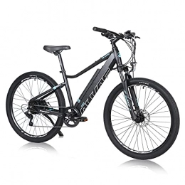 Hyuhome Electric Mountain Bike Hyuhome Electric Bicycles for Adults Men Women, 250 W 36 V 12.5 Ah Mountain E-MTB Bicycle, 27.5 Inch Ebikes Full Terrain, Shimano 7 Speed Gearbox Double Disc Brakes for Outdoor Commuter (250W12.5A)