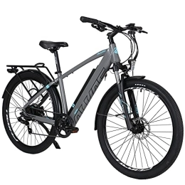 Hyuhome Electric Mountain Bike Hyuhome Electric Bikes for Adult Mens Women, 27.5" E-MTB Bicycles Full Terrain 36V 12.5Ah Mountain Ebikes, BAFANG Motor Shimano 7-Speed Double Disc Brakes for Outdoor Commuter (Grey, 820M)