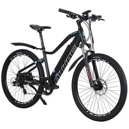 Hyuhome Bike Hyuhome Electric Bikes for Adult Mens Women, 27.5" Ebikes Bicycles Full Terrain 36V 12.5Ah Mountain E-MTB Bicycle, Shimano 7 Speed Double Disc Brakes for Outdoor Commuter (Black, 720+)