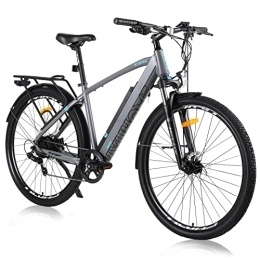 Hyuhome Electric Mountain Bike Hyuhome Electric Bikes for Adults Men, 29'' Electric Mountain Bike, E Bikes for Men with 36V 12.5Ah Removable Battery and BAFANG Motor (820M, Grey)