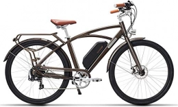IMBM Electric Mountain Bike IMBM COMET 700C / 26 Electric Bicycle 48V 13Ah 400W High Speed Electric Bike 5 Level Pedal Assist Longer Endurance Retro Style Ebike (Color : Brown)