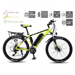 Jieer Electric Mountain Bike JIEER 26'' Electric Bikes for Adult Magnesium Alloy Bikes Bicycles All Terrain Mens Mountain Bike 36V 350W Electric Bicycle 30 Speed Gear And Three Working Modes for Outdoor Cycling-Yellow