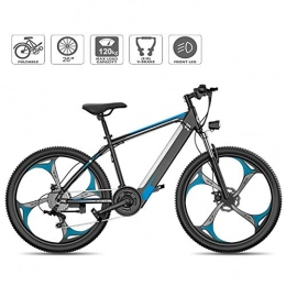 Jieer Electric Mountain Bike JIEER 26'' Electric Mountain Bike Fat Tire E-Bike Sports Mountain Bikes Full Suspension with 27 Speed Gear And Three Working Modes, Disc Brakes, for Outdoor Cycling Travel Work Out-Blue