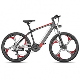 Jieer Electric Mountain Bike JIEER Electric Bike 26 Inches Fat Tire Snow Bicycle Mountain Bikes Men's Dual Disc Brake Aluminum Alloy for Adults And Teens, for Sports Outdoor Cycling Travel, LED Light-Red