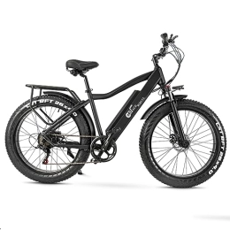 Kinsella Bike Kinsella cmacewheel J26, 26-inch fat tire electric mountain bike, 17A lithium battery, mechanical disc brake. (black)