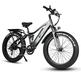 Kinsella Electric Mountain Bike Kinsella CMACEWHEEL TP26 full suspension off-road electric mountain bike features: 17A removable battery, Yolin LCD, 4 * 26 wide tires, full suspension design.