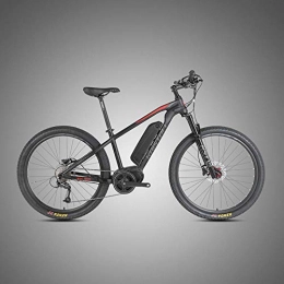 KUSAZ Electric Mountain Bike KUSAZ Electric mountain bike, 250W electric bike, equipped with detachable 36V / 13AH lithium ion battery, lockable front fork, for outdoor cycling travel exercise-Black red_27.5 inch*17 inch