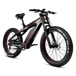 LDGS Electric Mountain Bike LDGS ebike Electric Bike for Adults 50km / H 1000W / 750W Motor 26"4.0 Fat Tire Mountain Electric Bicycle Carbon Fiber All Terrains Shoulder Shock Snow E Bike (Color : 48V, Size : 1000W)