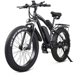 LYUN Electric Mountain Bike LYUN 26 Inch Electric Bike 1000W Mens Mountain Bike Snow Bike 48V 17Ah Lithium Battery 4.0 Fat Tire E-bike (Color : Black)