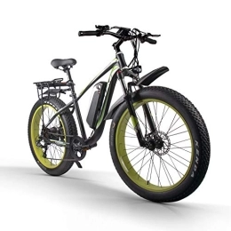 Vikzche Q Bike M980 Electric Bike 1OOO W e-bike 48V 17Ah Lithium Battery MTB 26 Inch 4.0 Fat Tire Mountain Electric Bike for aldult Men（Green)）