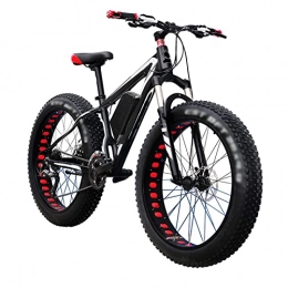 LIU Bike Mountain Electric Bike 26 Inches Fat Tire 1500w Rear Wheel Motor Hydraulic 48V Li-Ion Battery Electric Snow Ebike (Color : Black)