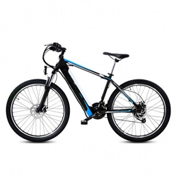 HWOEK Electric Mountain Bike Mountain Off-Road Electric Bicycle, 27 Speed 400W 26 Inches Adults Travel Ebike 48V Hidden Removable Battery Dual Disc Brakes with Back Seat, Blue