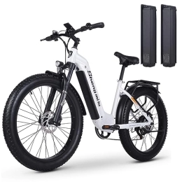 Vikzche Q Bike MX06 Step Through Electric Bike for adult, Mountain E-Bike, 48V*17.5Ah Battery, Dual hydraulic disc brakes 26 inch Fat Tire men and women