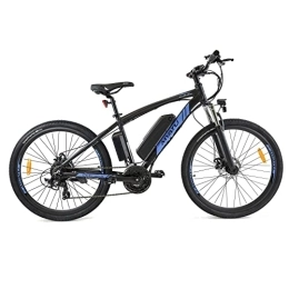 VANKEL Electric Mountain Bike MYATU Electric Bicycle Mountain Bike, 27.5 Inches, with 21-Speed Shimano Derailleur, 250 W Motor, 36 V 12.5 Ah Lithium-Ion Battery, Aluminium Frame, 25 km / h, for Men and Women Black