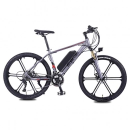 NYPB Electric Mountain Bike NYPB 26 Inch Electric Bike, 350W / 36V Removable Charging Lithium Battery with LED Headlights and 3 Modes for Sports Outdoor Cycling Work Out And Commuting, Gray, 13AH / 45KM