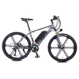NYPB Electric Mountain Bike NYPB 26 Inch Electric Bike, 350W / 36V Removable Charging Lithium Battery with LED Headlights and 3 Modes for Sports Outdoor Cycling Work Out And Commuting, Gray, 8AH / 25KM