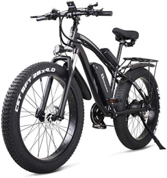 Oulida Electric Mountain Bike Oulida Electric bicycle, 48V 1000W electric bicycle electric bike electric bicycle tire 26 inches thick S-h-i-m-a-n-o 21 cruiser speed beach sports men lithium hydraulic disc MTB woo (Color : Black)