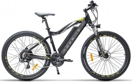 Oulida Electric Mountain Bike Oulida Electric bicycle, MSEBIKE 27.5. E bicycle, 400W 48V 13Ah mountain bikes, the pedal 5 secondary suspension fork, oil disc, a strong electric bike woo (Color : -, Size : Black)