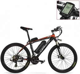 Oulida Electric Mountain Bike Oulida Electric bicycle, T8 36V 240W electric bicycle pedal assist strength, high electric mountain bike MTB fashion, using the suspension fork. woo (Color : Red LCD, Size : 20Ah)