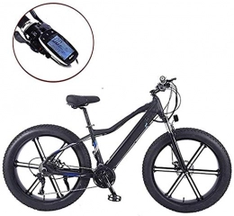 PARTAS Electric Mountain Bike PARTAS Adult Electric Bicycle, Aluminum Alloy 26" Mountain Bicycle, Thick Wheel Snow Bicycle, 36V 10AH 350W Hidden Detachable Lithium Battery Bicycle (Color : Black)