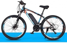 PARTAS Electric Mountain Bike PARTAS Sightseeing / Commuting Tool - Electric Mountain Bike, 26-inch Electric Bike-all Terrain-equipped With 36v / 10ah Lithium Battery-high Carbon Steel Frame-disc Brake-27 Speed Shift (Color : Blue)