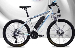PARTAS Electric Mountain Bike PARTAS Sightseeing / Commuting Tool - Lithium Battery Mountain Electric Bike Bicycle 26 Inch 48V 15AH 350W 27 Speed ?Ebike Potencia (Color : White Blue)