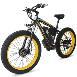 QBAMTX Electric Mountain Bike QBAMTX Electric Mountain Bike Fat Tire Electric Bike with Removable Lithium-ion Battery for Men Adults, 21 Speed Transmission Gears Double Disc Brakes 26"x4.0" Ebike Beach Dirt Bike