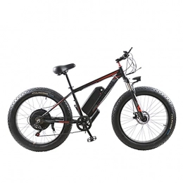 QEEN Electric Mountain Bike QEEN Electric bicycle 48V 1000W 27.5inch Aluminum alloy Beach Bike mountain bike ebike snow bicycle front and rear dual oil brakes (Color : 48V 1000W Black red)