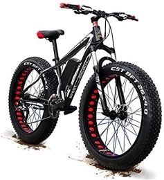 QIQIZHANG Electric Mountain Bike QIQIZHANG 26''*4'' Fat Tire E-bike Electric Bike for Adults, 1500 Motor Tyre Mountain 7 Speeds Snow All Terrain with 48V Removable Lithium Battery Hydraulic Disc Brakes Men Women, Black