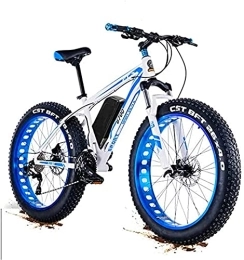 QIQIZHANG Electric Mountain Bike QIQIZHANG 26''*4'' Fat Tire E-bike Electric Bike for Adults, 1500 Motor Tyre Mountain 7 Speeds Snow All Terrain with 48V Removable Lithium Battery Hydraulic Disc Brakes Men Women, White