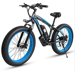 RDJM Electric Mountain Bike RDJM Ebikes, Alloy Frame 27-Speed Electric Mountain Bike, Fast Speed 26" Electric Bicycle for Outdoor Cycling Travel Work Out (Color : Black blue, Size : 48V15AH)