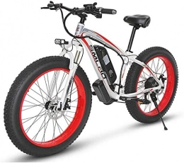 RDJM Electric Mountain Bike RDJM Ebikes, Electric Bicycle, 26-inch Electric Mountain Bike, with Removable Large-Capacity Lithium-ion Battery (48V 17.5ah 500W), for Men’s Outdoor Cycling and Travel Off-Road Bicycles (Color : Whi